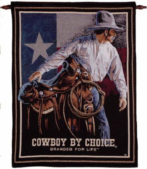 Cowboy Saddle Flag Wall Hanging Tapestry 26" x 36" - IMAGE 1