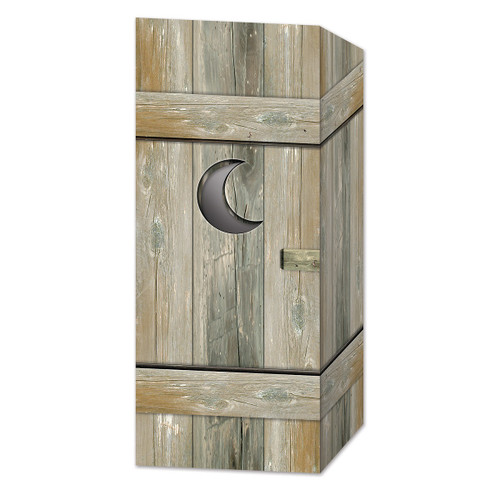 Club Pack of 12 Brown and Gray Outhouse with Quarter Moon Centerpiece Table Decors 8.75" - IMAGE 1