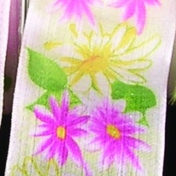 Yellow and Pink Floral Wire Edged Craft Ribbon 1.5" x 27 Yards - IMAGE 1