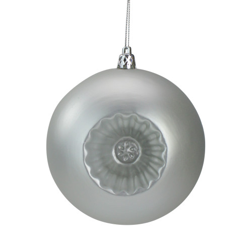 6ct Silver Shatterproof Matte Retro Reflector Christmas Ball Ornaments 4" (100mm) - IMAGE 1