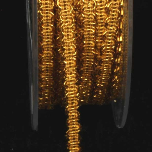Gold Metallic Looped Braid Craft Ribbon .25" x 88 Yards - IMAGE 1