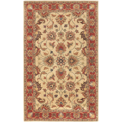 4' x 6' Brown and Beige Traditional Hand Tufted Rectangular Area Throw Rug - IMAGE 1