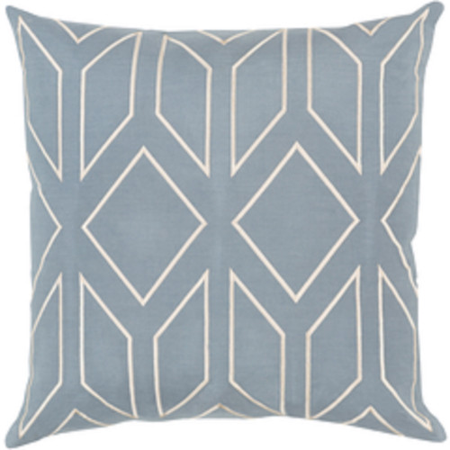 18" Blue and White Contemporary Diamond Square Throw Pillow - Down Filler - IMAGE 1