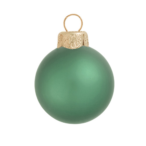Matte Finish Glass Christmas Ball Ornaments - 7" (180mm) - Green - IMAGE 1