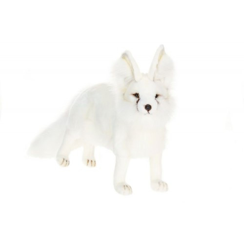 Set of 2 White and Black Handcrafted Arctic Fox Stuffed Animals 15" - IMAGE 1