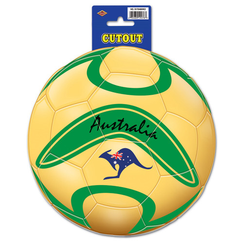 Club Pack of 12 Green and Yellow "Australia" Soccer Themed Cutout Decorations 10" - IMAGE 1