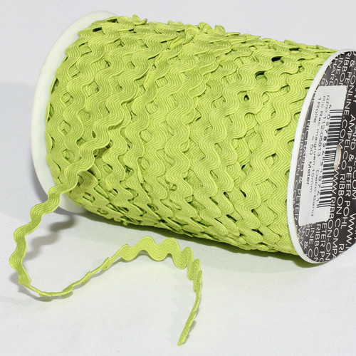 Lime Green Woven Edge Ric Rac Christmas Craft Ribbon 0.25" x 55 Yards - IMAGE 1