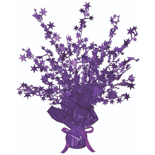 Club Pack of 12 Purple Star Gleam 'N Burst Centerpiece Party Decorations 15" - IMAGE 1