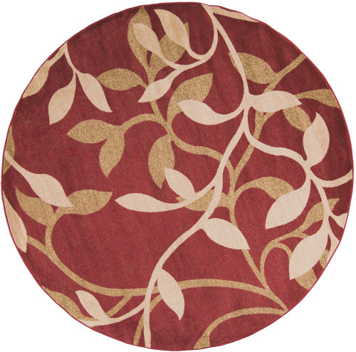 8' Brick Red and Ivory Contemporary Area Throw Rug - IMAGE 1
