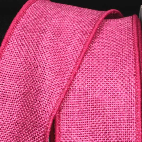 Pink Fine Burlap Wired Craft Ribbon 2" x 40 Yards - IMAGE 1