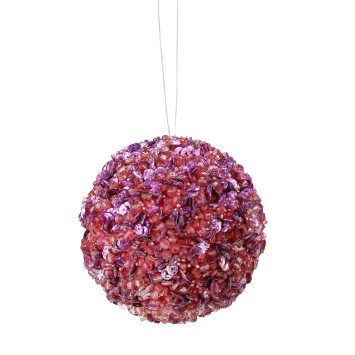 2-Finish Purple Lavish Christmas Ball Ornament 4.25" (110mm) - IMAGE 1
