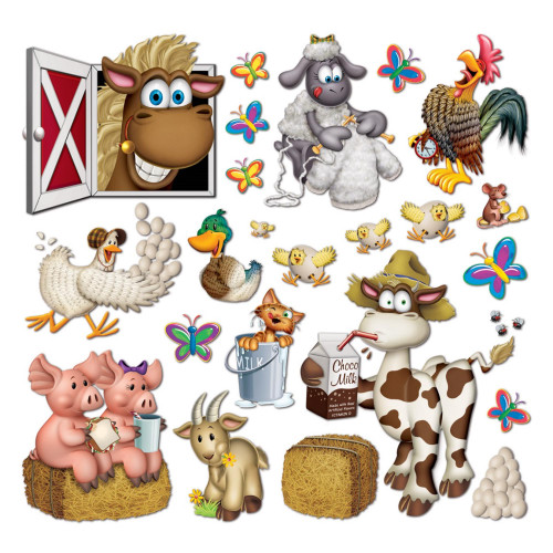 Barnyard Farm Animal Cutouts - 35" - Multicolor - Club Pack of 276 - IMAGE 1