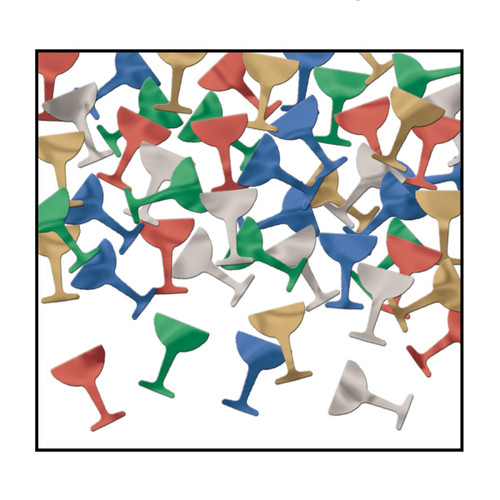 Club Pack of 12 Vibrantly-Colored Fanci-Fetti Goblet New Years Celebration Confetti Bags 1 oz. - IMAGE 1