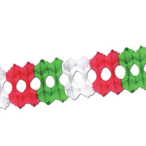 Italian Themed Arcade Party Tissue Garland - 12' - Multicolor - Pack of 12 - IMAGE 1