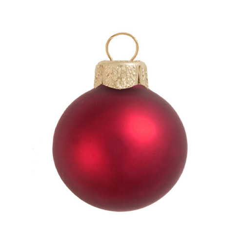 Matte Finish Glass Christmas Ball Ornaments - 2.75" (70mm) - Red - 12ct - IMAGE 1