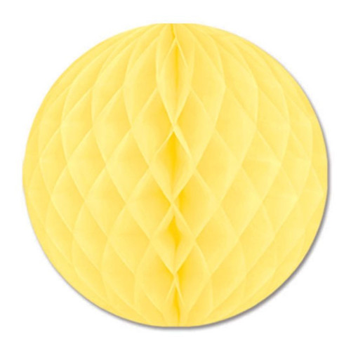 Honeycomb Tissue Paper Ball Decoration - 12" - Yellow - Pack of 24 - IMAGE 1