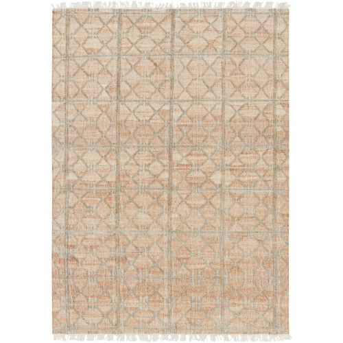 4' x 6' Yemeni Gateway Sandy Brown and Spearmint Green Area Throw Rug - IMAGE 1