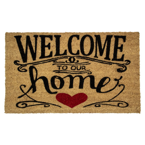 Natural Coir "Welcome To Our Home" Doormat 18" x 30" - IMAGE 1