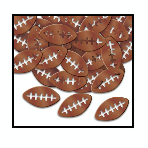 Club Pack of 12 Brown Fanci-Fetti Football Confetti Bags 1 oz. - IMAGE 1