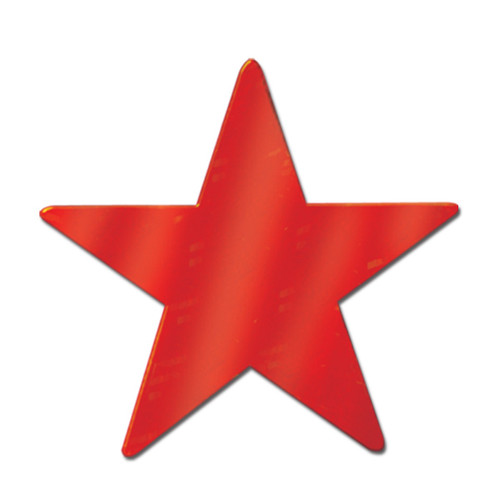 Club Pack of 24 Starry Night Themed Red Metallic Foil Star Cutout Party Decorations 12" - IMAGE 1