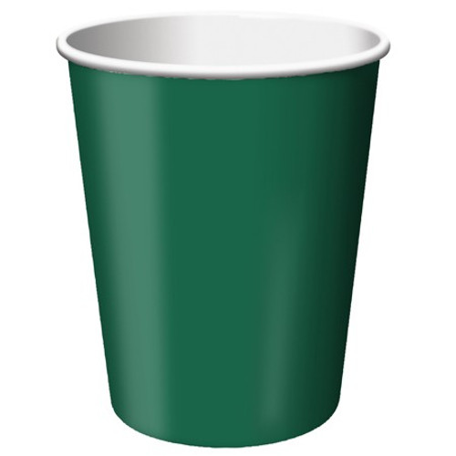 Club Pack of 240 Hunter Green Disposable Paper Drinking Party Tumbler Cups 9oz. - IMAGE 1