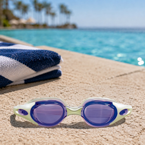 7" Purple and White Advanced Pro Goggles Swimming Pool Accessory for Adults - IMAGE 1