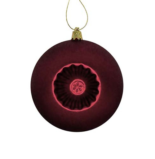 6ct Burgundy Red Retro Reflector Shatterproof Matte Christmas Ball Ornaments 4" (100mm) - IMAGE 1