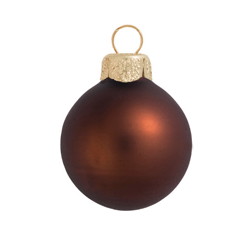 Cocoa Brown Matte Finish Glass Christmas Ball Ornaments 7" (180mm) - IMAGE 1