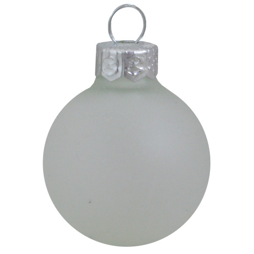 40ct Clear Frost Glass Matte Christmas Ball Ornaments 1.5" (35mm) - IMAGE 1
