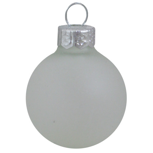Mini Matte Finish Glass Christmas Ball Ornaments - 1.5" (40mm) - Frost - 40ct - IMAGE 1