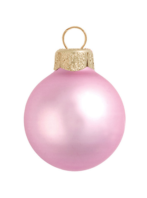 Matte Finish Glass Christmas Ball Ornaments - 2.75" (70mm) - Pale Pink - 12ct - IMAGE 1