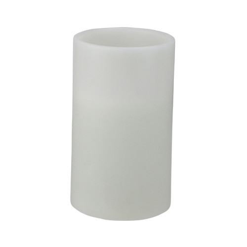 8" White Flameless LED Lighted Flickering Wax Christmas Pillar Candle - IMAGE 1