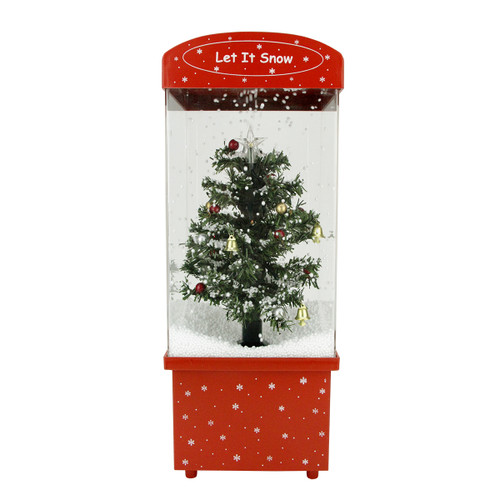 16.25" Lighted Musical "Let it Snow" Christmas Tree Snow Globe Glittering Snow Dome - IMAGE 1