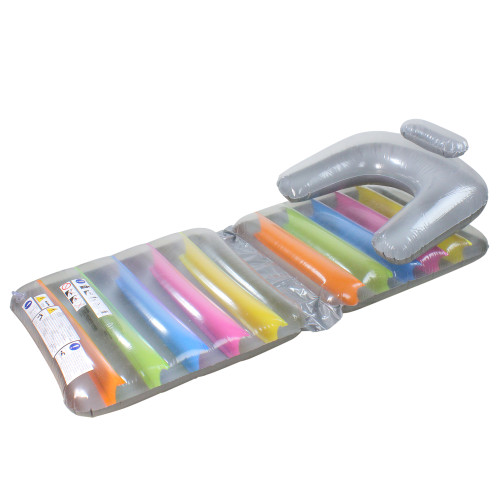 Inflatable Gray Folding Swimming Pool Chaise Lounge, 75-Inch - IMAGE 1