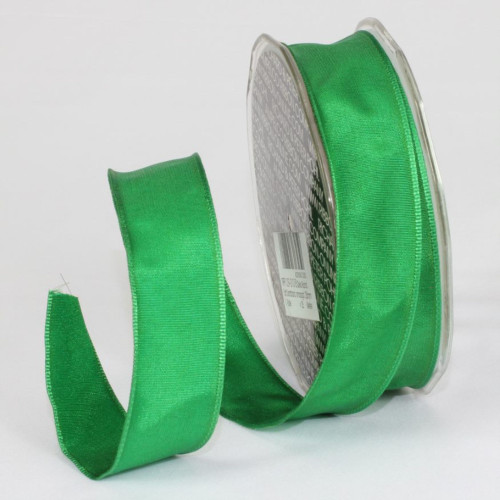 Emerald Green French Wired Craft Ribbon 1" x 54 Yards - IMAGE 1