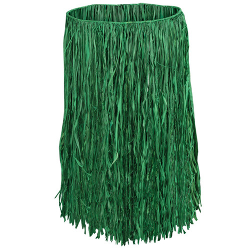 Club Pack of 12 Tropical Green Adult Women's Hula Hawaiian Party Skirts 36" - IMAGE 1