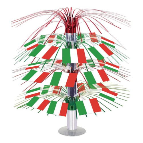 Italian Flag Metallic Cascading Party Table Centerpieces  - 18" - Pack of 6 - IMAGE 1