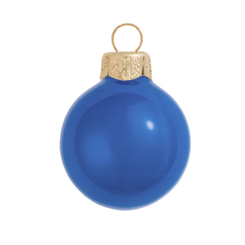 Pearl Finish Glass Christmas Ball Ornament - 7" (180mm) - Blue Delft - IMAGE 1