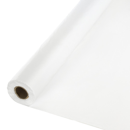 Pack of 6 White Disposable Banquet Party Table Cover Rolls 100' - IMAGE 1
