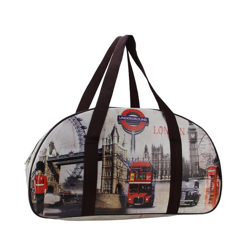 20" Decorative Vintage-Style London Highlights Travel Bag/Purse with Handles - IMAGE 1