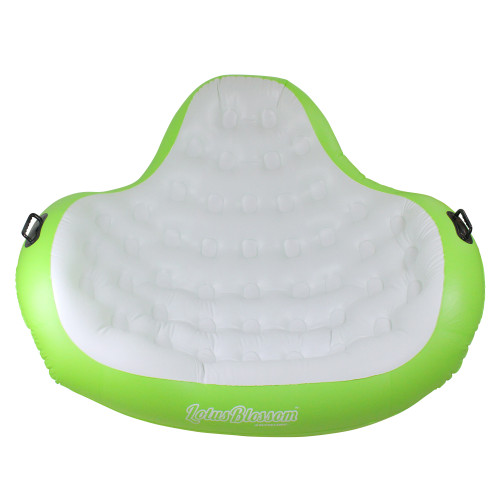 Inflatable Green Lotus Blossom Swimming Pool Duo Float, 14-Inch - IMAGE 1