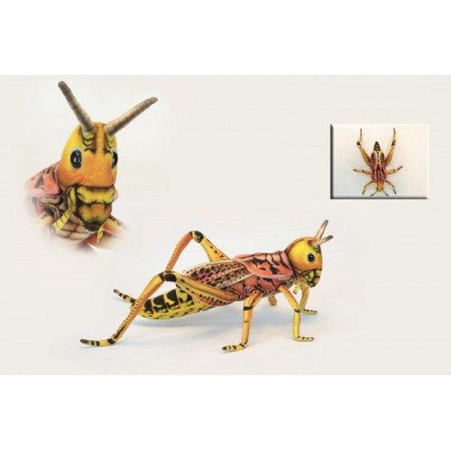Handcrafted Grasshopper Plush Animal - 13.5" - Yellow and Pink - Set of 3 - IMAGE 1