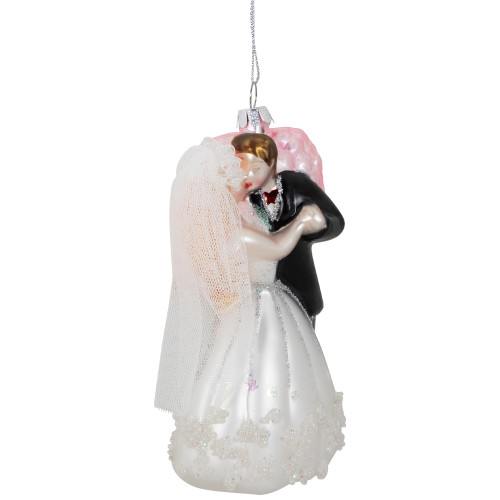 glass bride and groom christmas ornaments