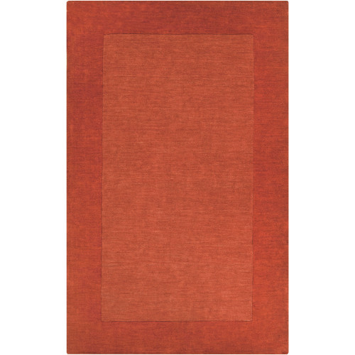 7.5' x 9.5' Solid Burnt Orange Hand Loomed Rectangular Wool Area Throw Rug - IMAGE 1