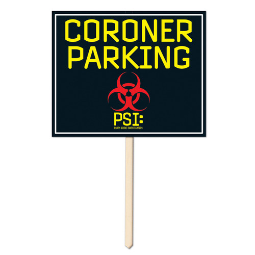 Pack of 6 Coroner Parking Halloween Yard Signs 15" - IMAGE 1