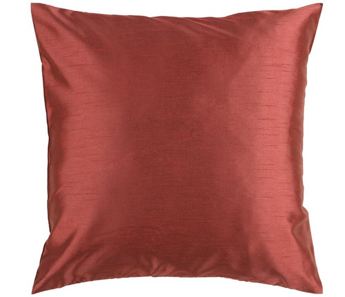 22" Rust Red Solid Contemporary Square Throw Pillow Cover - IMAGE 1