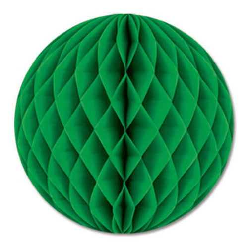 Honeycomb Tissue Paper Ball Decoration - 12" - Green - Pack of 24 - IMAGE 1