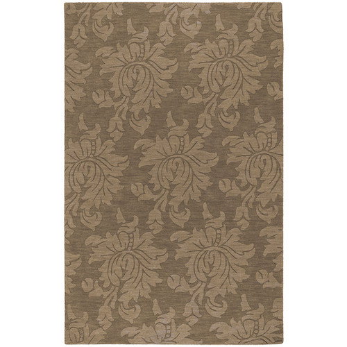 8' x 11' Giant Flower Foliage Cedar Brown Rectangular Area Throw Rug - IMAGE 1