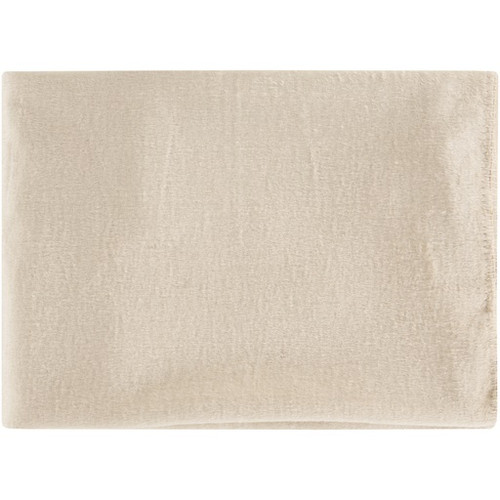 Beige Solid Rectangular Throw Blanket 50" x 67" - IMAGE 1