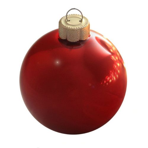 Large Pearl Finish Glass Christmas Ball Ornaments - 6" (150mm) - Red -2ct - IMAGE 1